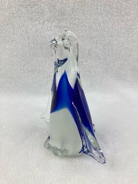 Handcrafted Blown Art Glass Penguin Cobalt Blue 5.5”